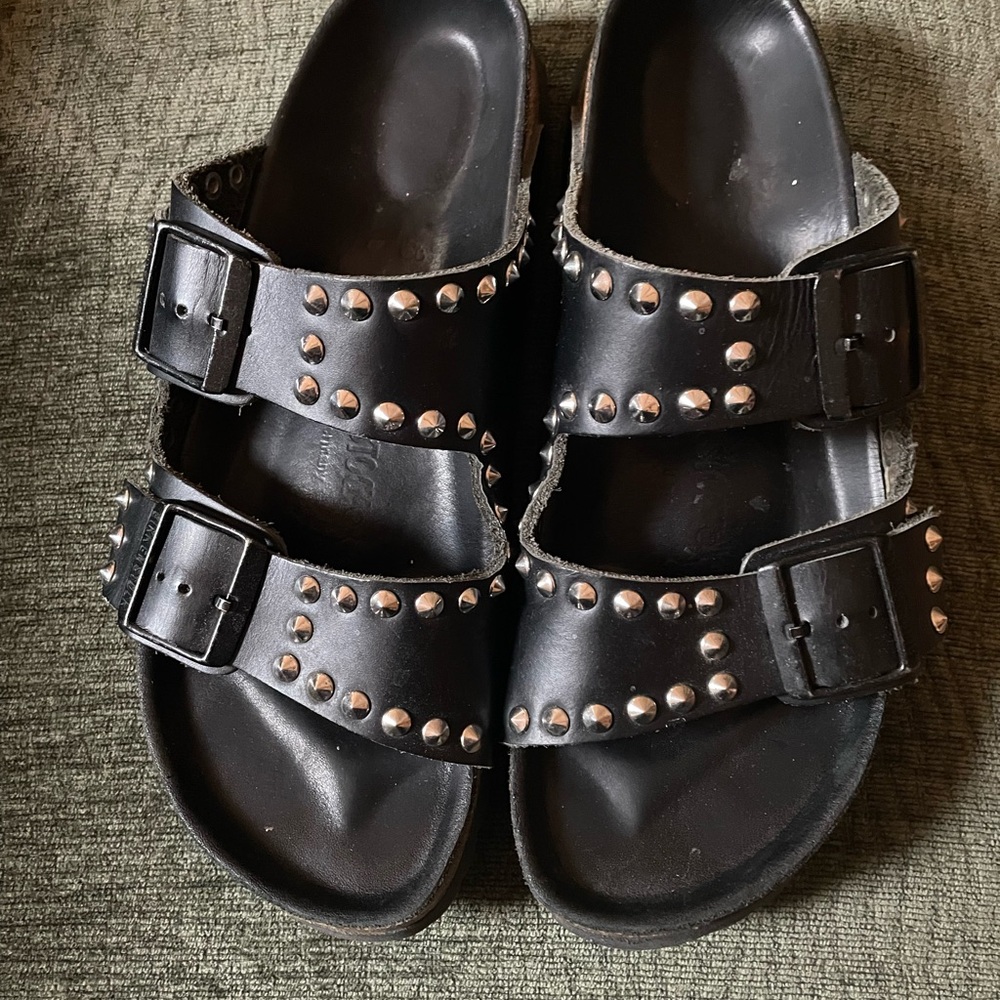 RARE BIRKENSTOCK Black Studded Sandals